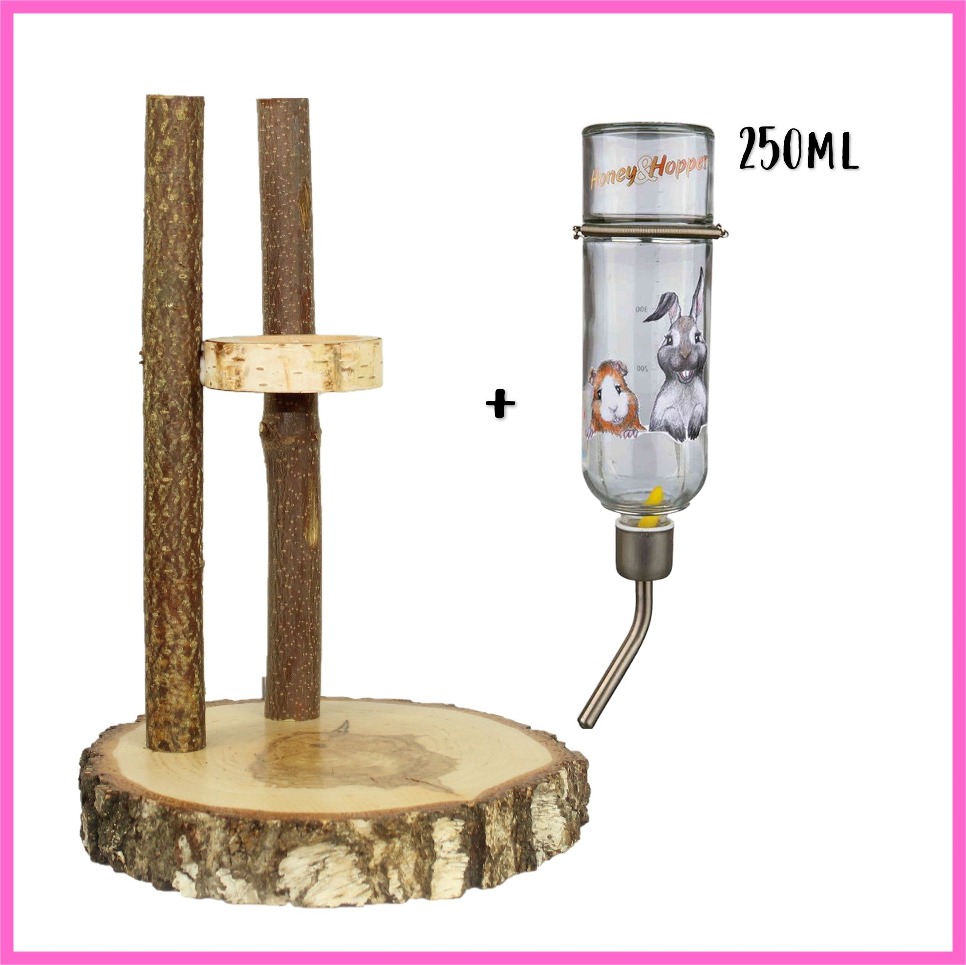 💦 Trinkstation für Meerschweinchen + Glasflasche