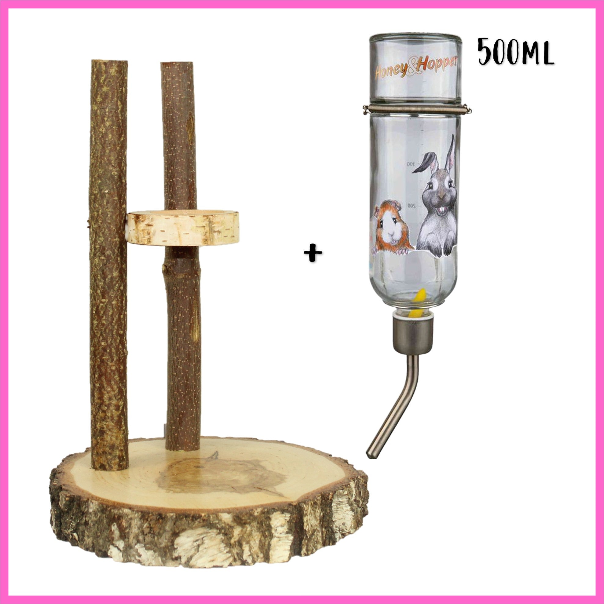 💦 Trinkstation für Meerschweinchen + Glasflasche