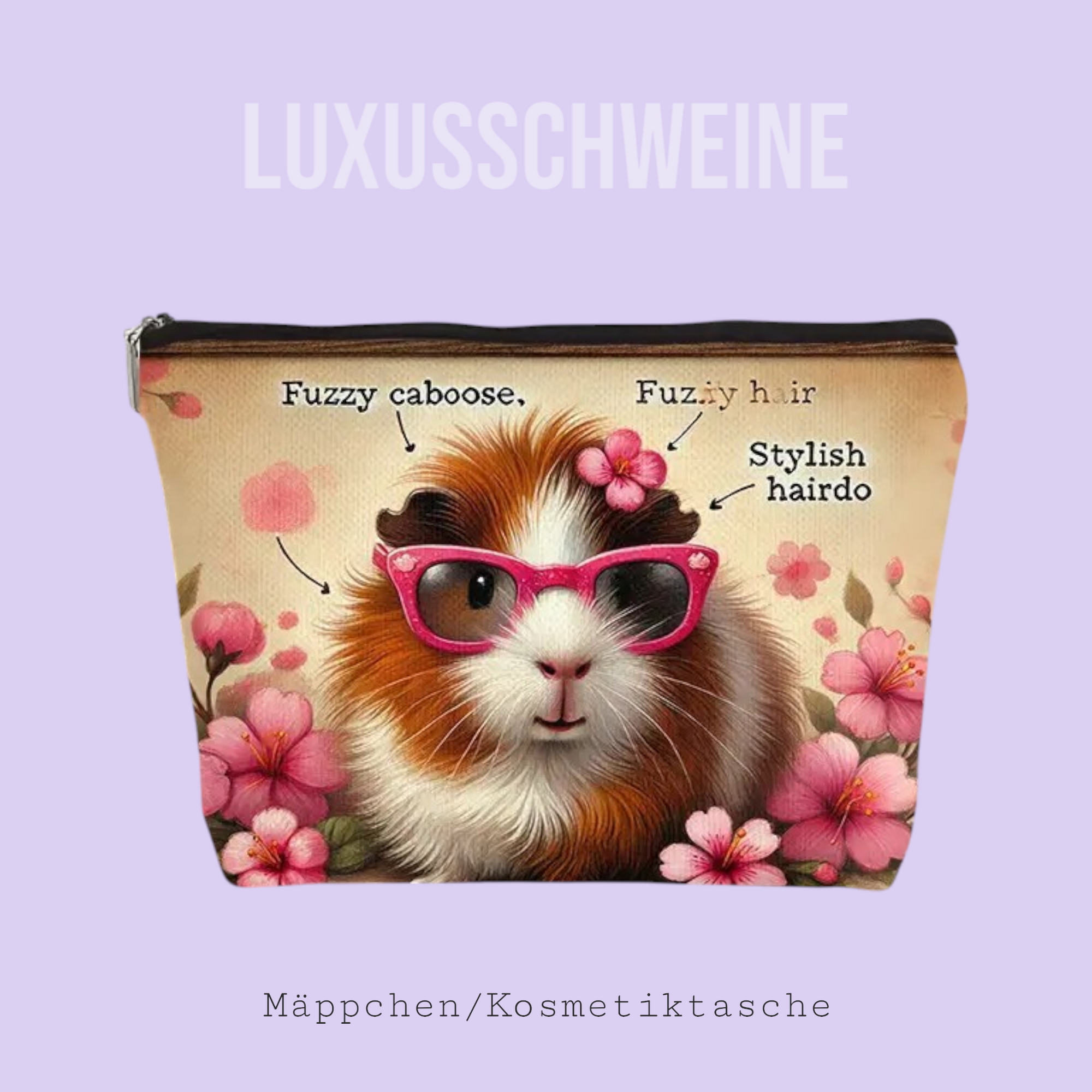 ☀️👜 Kulturtasche „Sunny“ – Meerschweinchen-Style für deinen Alltag!