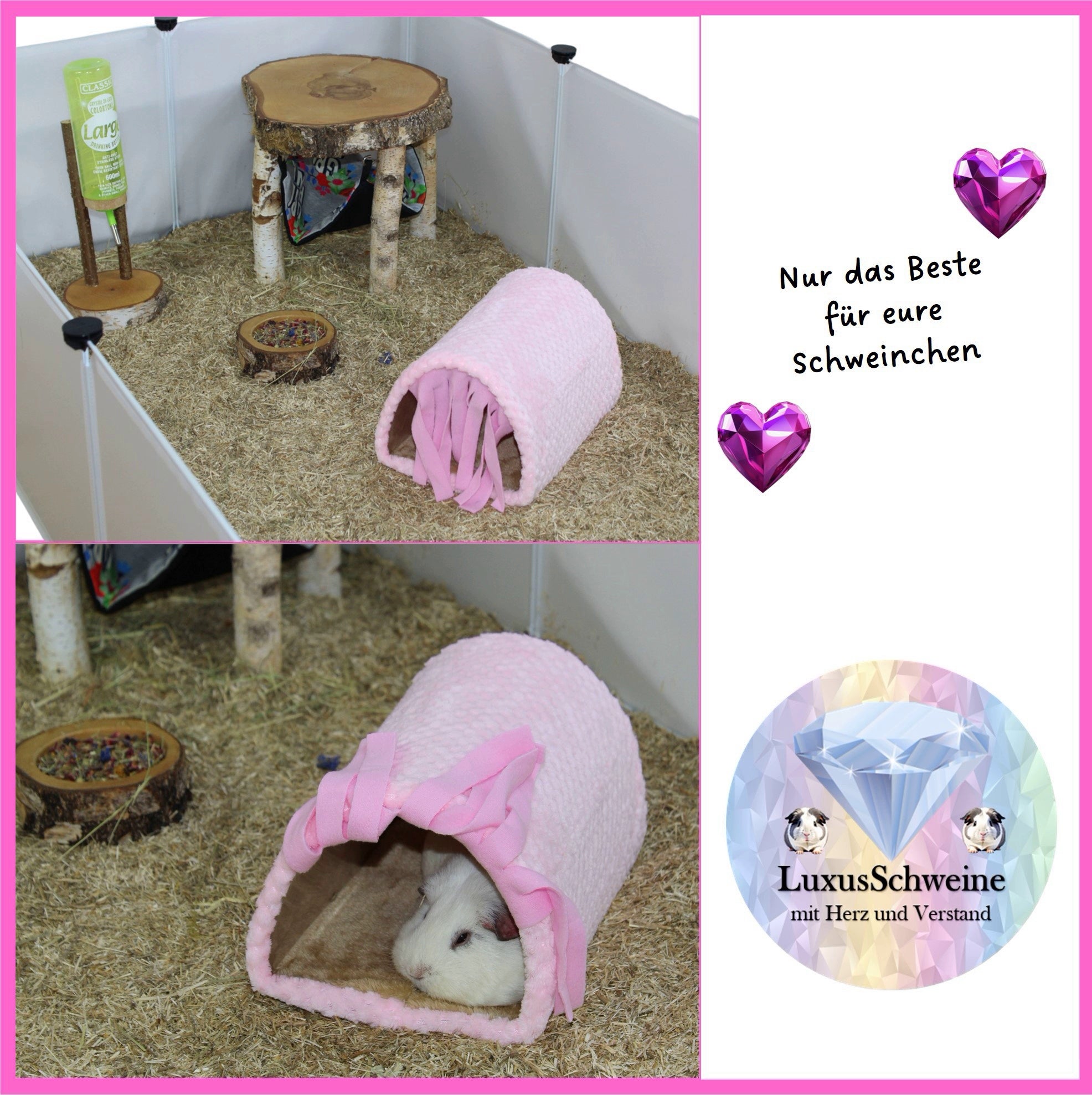 🌸🚿 Waschanlage Rosa – Kuschel-Oase in Rosé für deine Meerschweinchen!