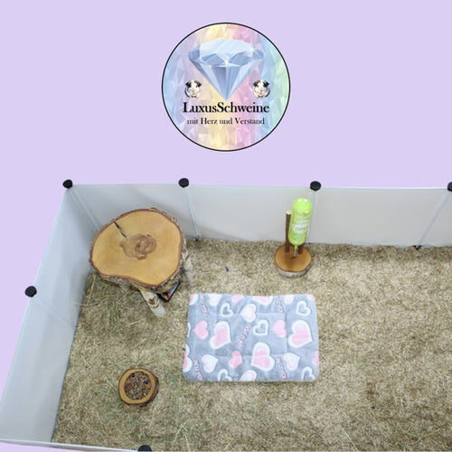 Kuschelbett - Herzen - Grau/Rosa