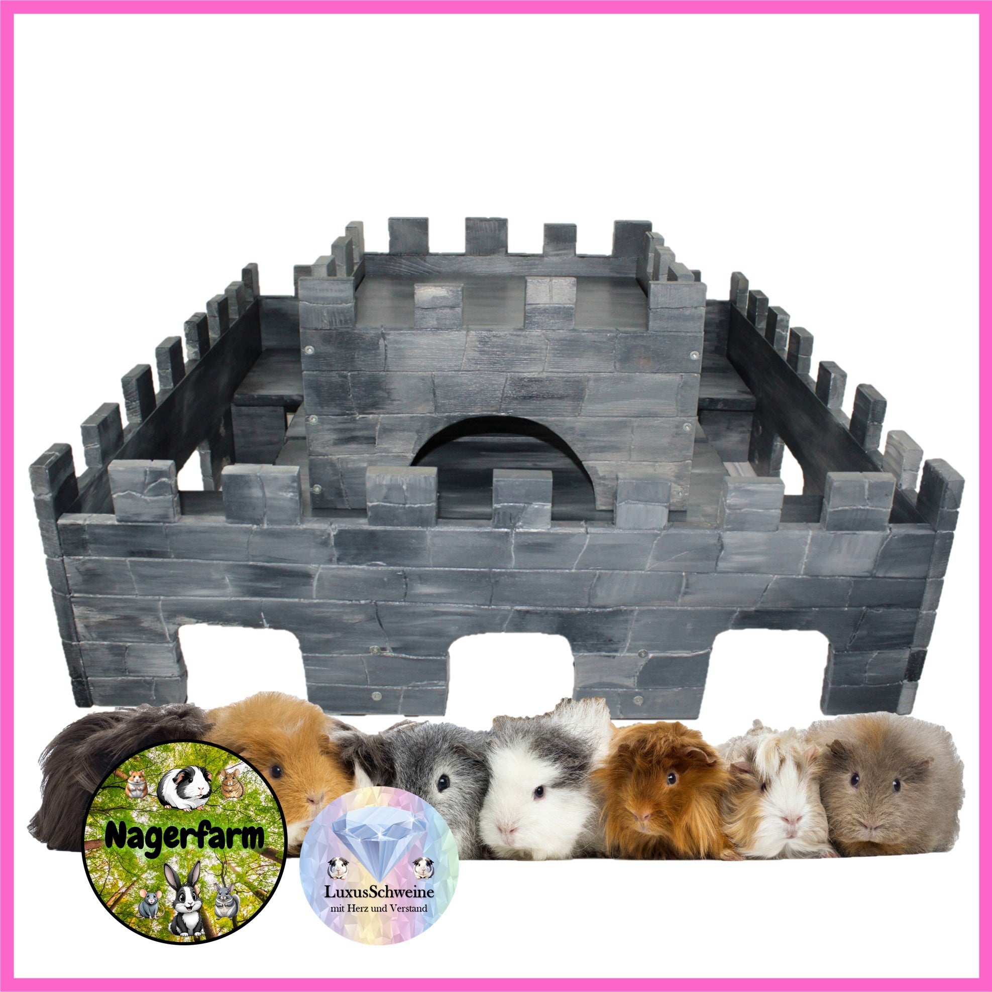 🏰 Die Burg XL – Majestätische Unterkunft für deine Meerschweinchen