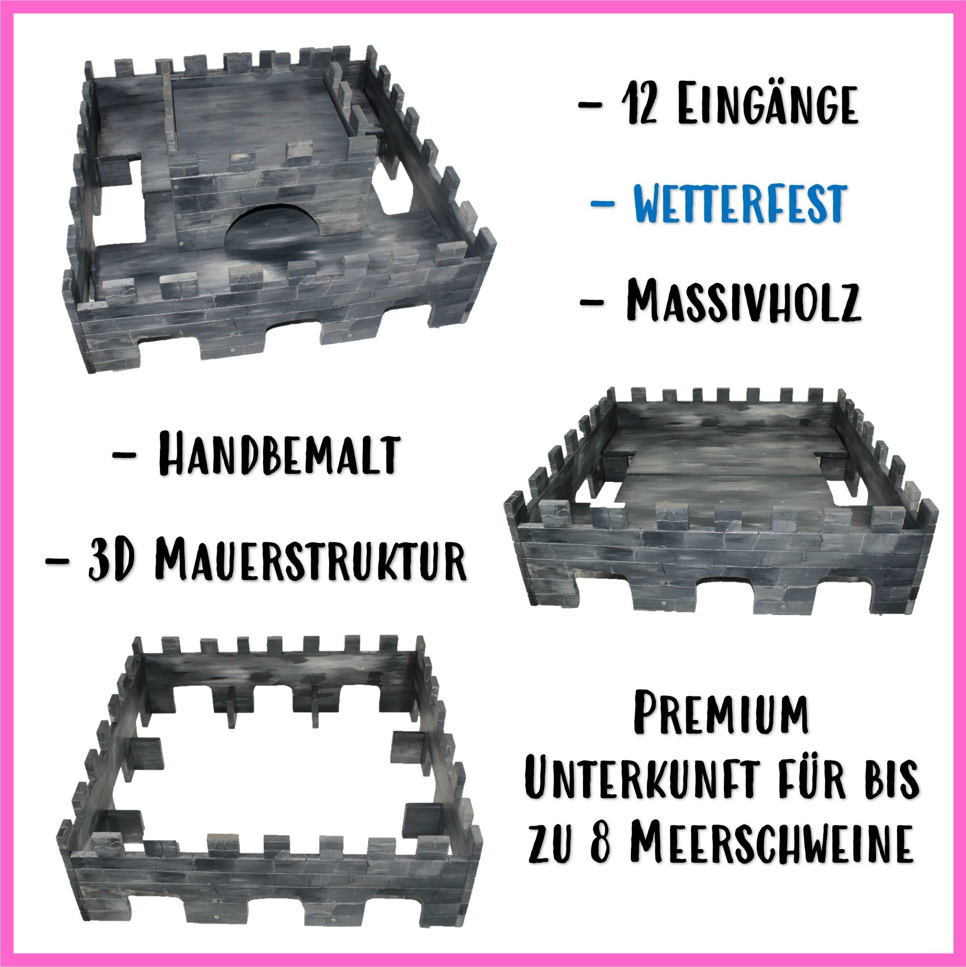 🏰 Die Burg XL – Majestätische Unterkunft für deine Meerschweinchen