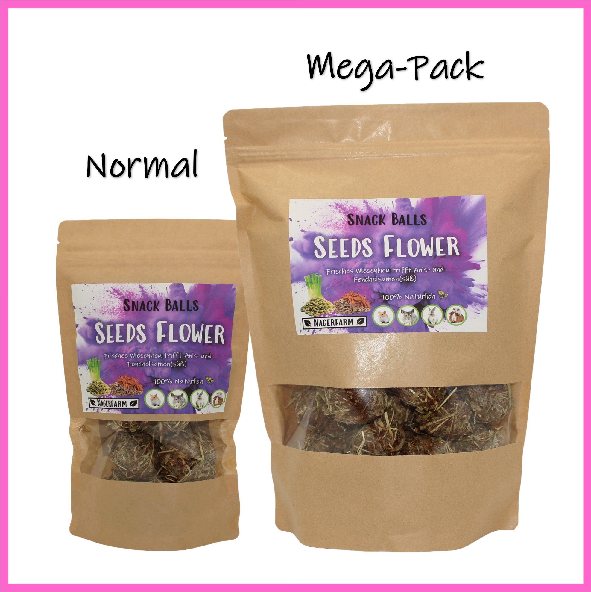 🟣 Snack Balls Seeds Flower – natürliche Verwöhnsnacks für Meerschweinchen