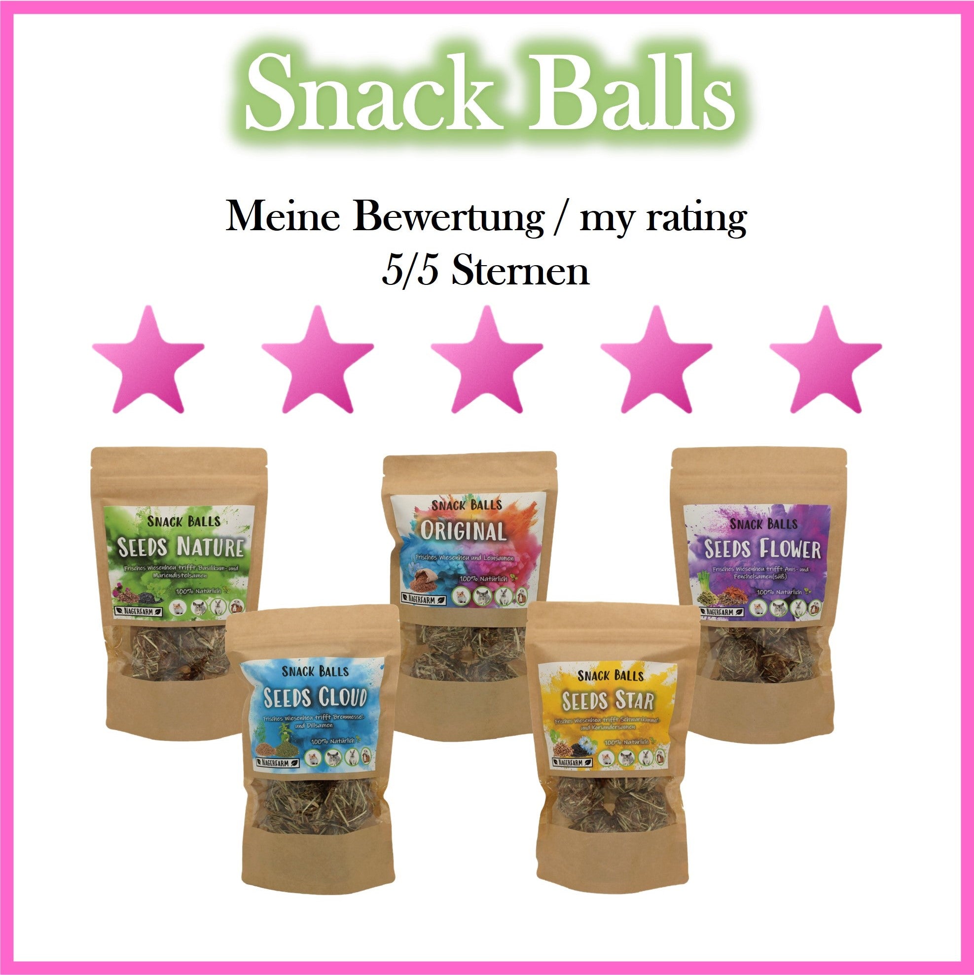 🟢 Snack Balls Seeds Nature – natürliche Vielfalt für gesunde Meerschweinchen
