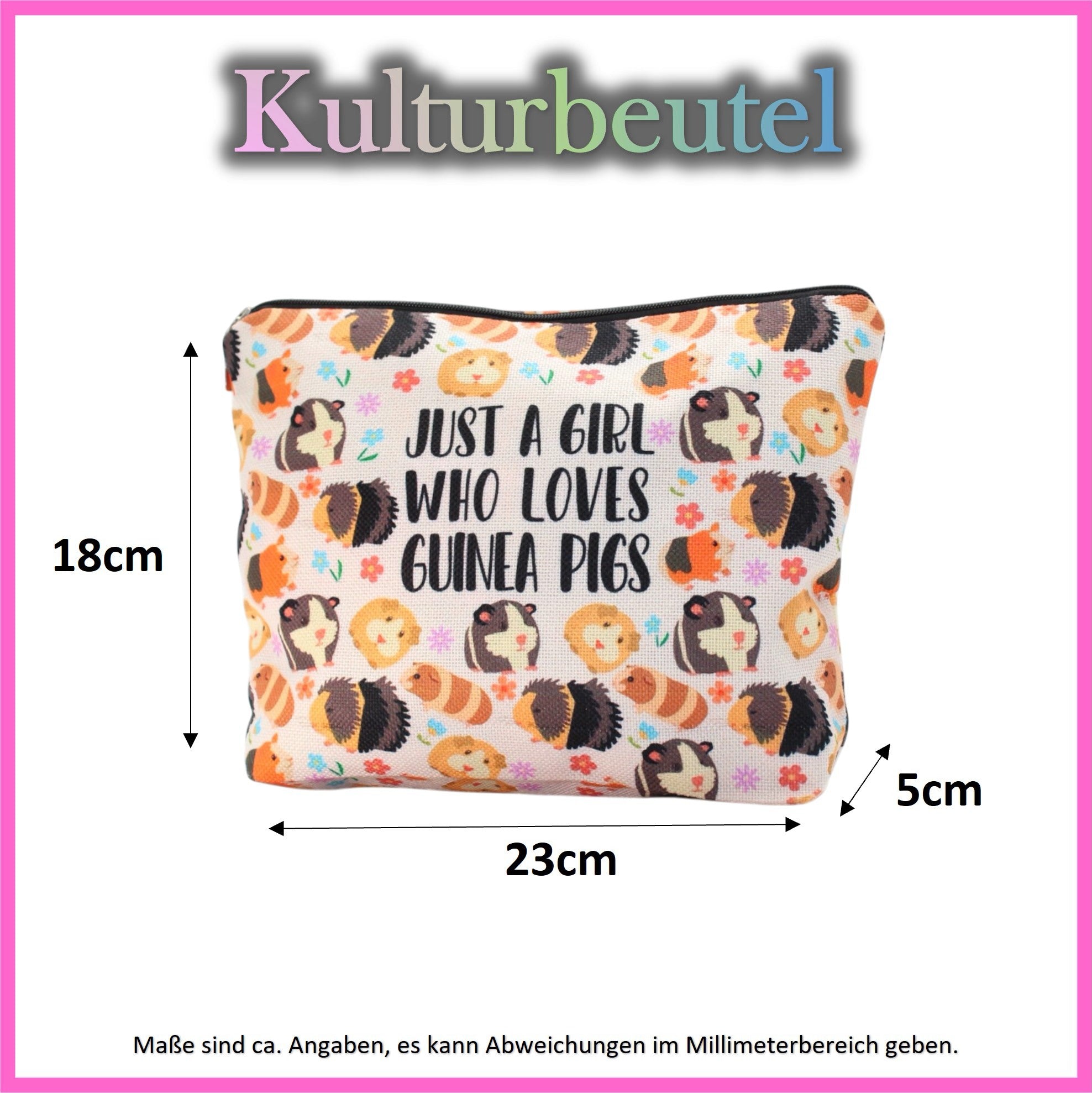 🐹👜 Kulturtasche „Just a Girl Who Loves Guinea Pigs“ – Für alle Meerschweinchen-Fans