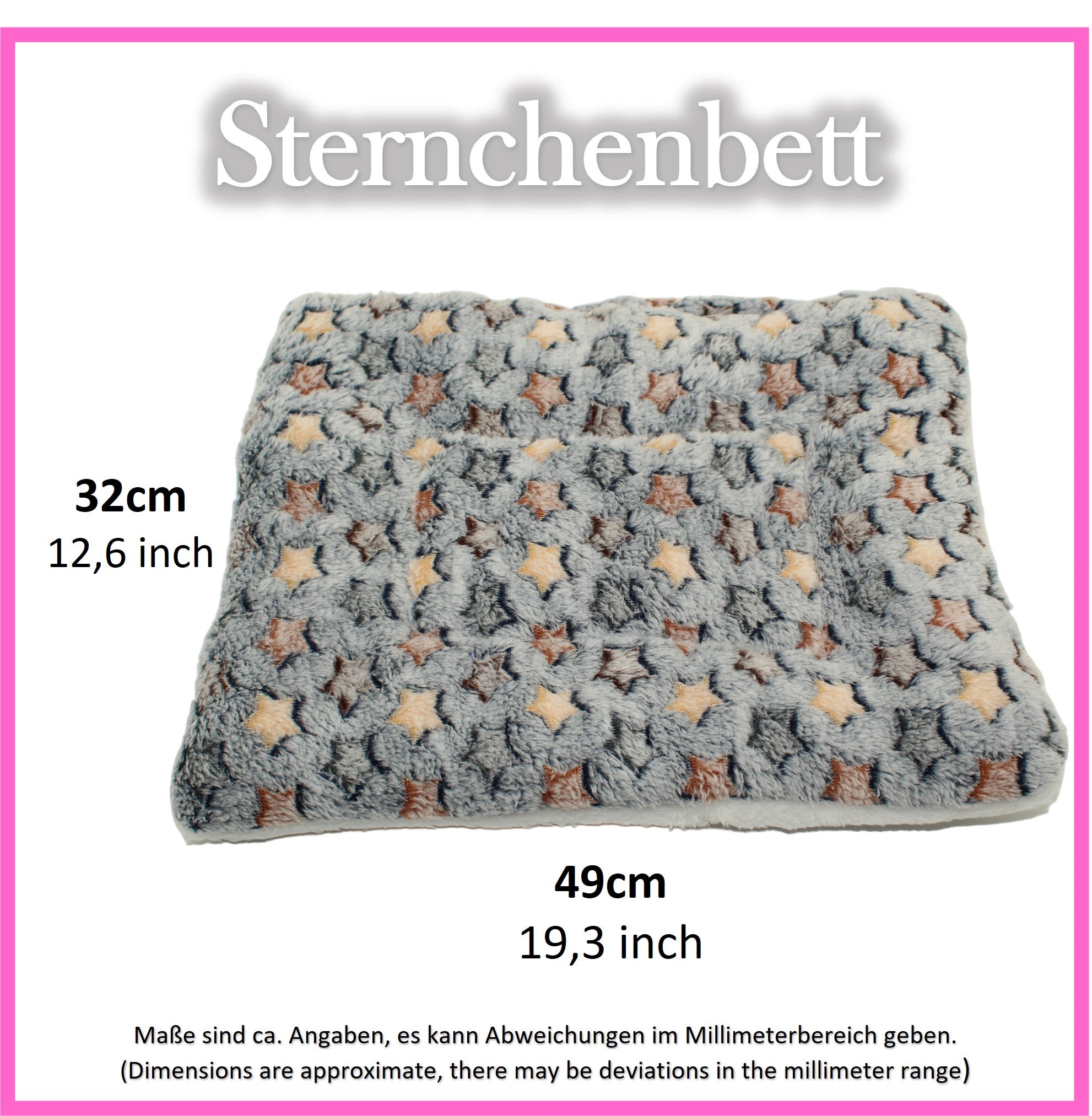 ✨ Sternchenbett Grau-Blau-Bunt – kuschelig weich & formstabil für Meerschweinchen