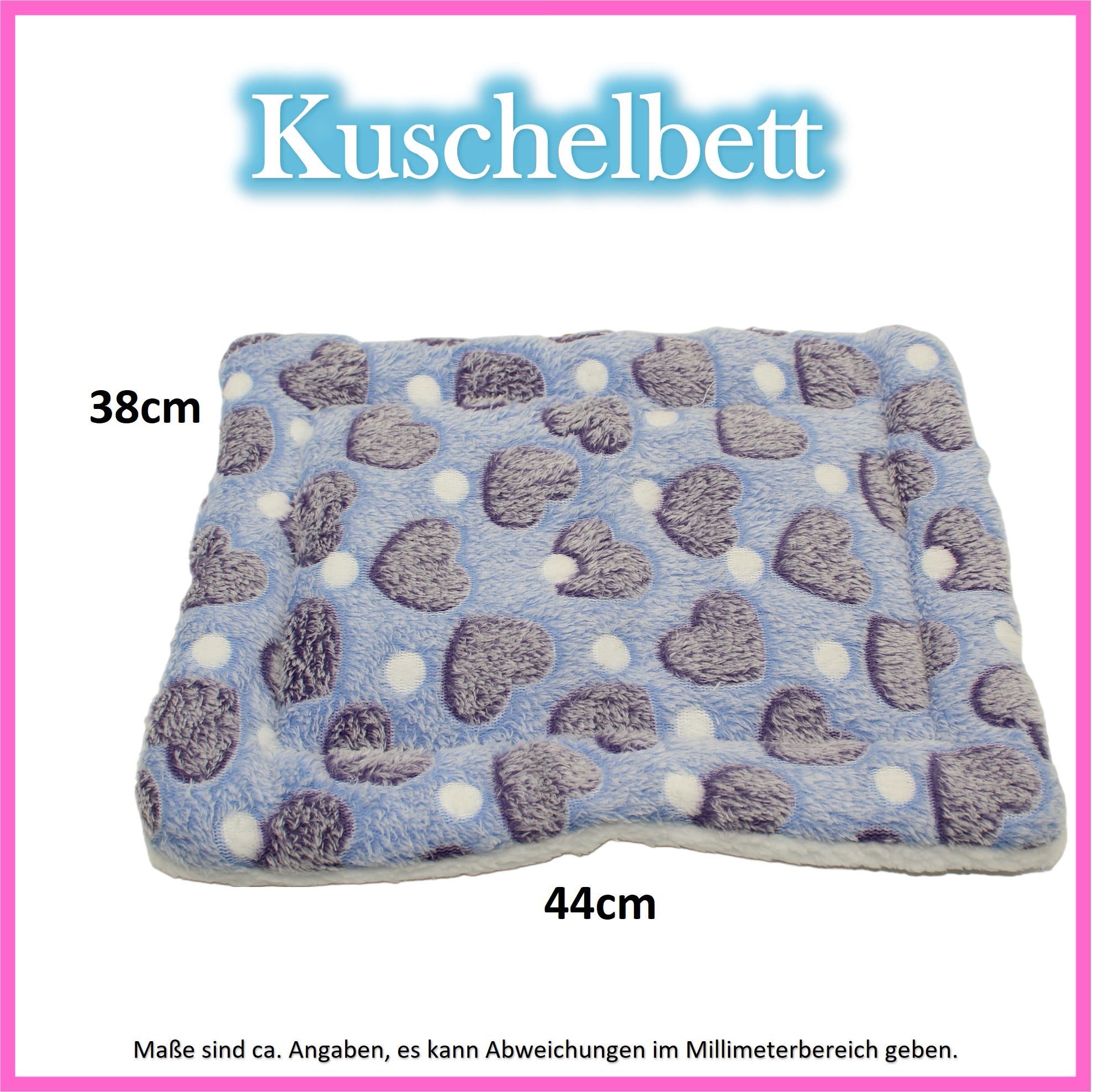 💙 Kuschelbett – Herzen Blau