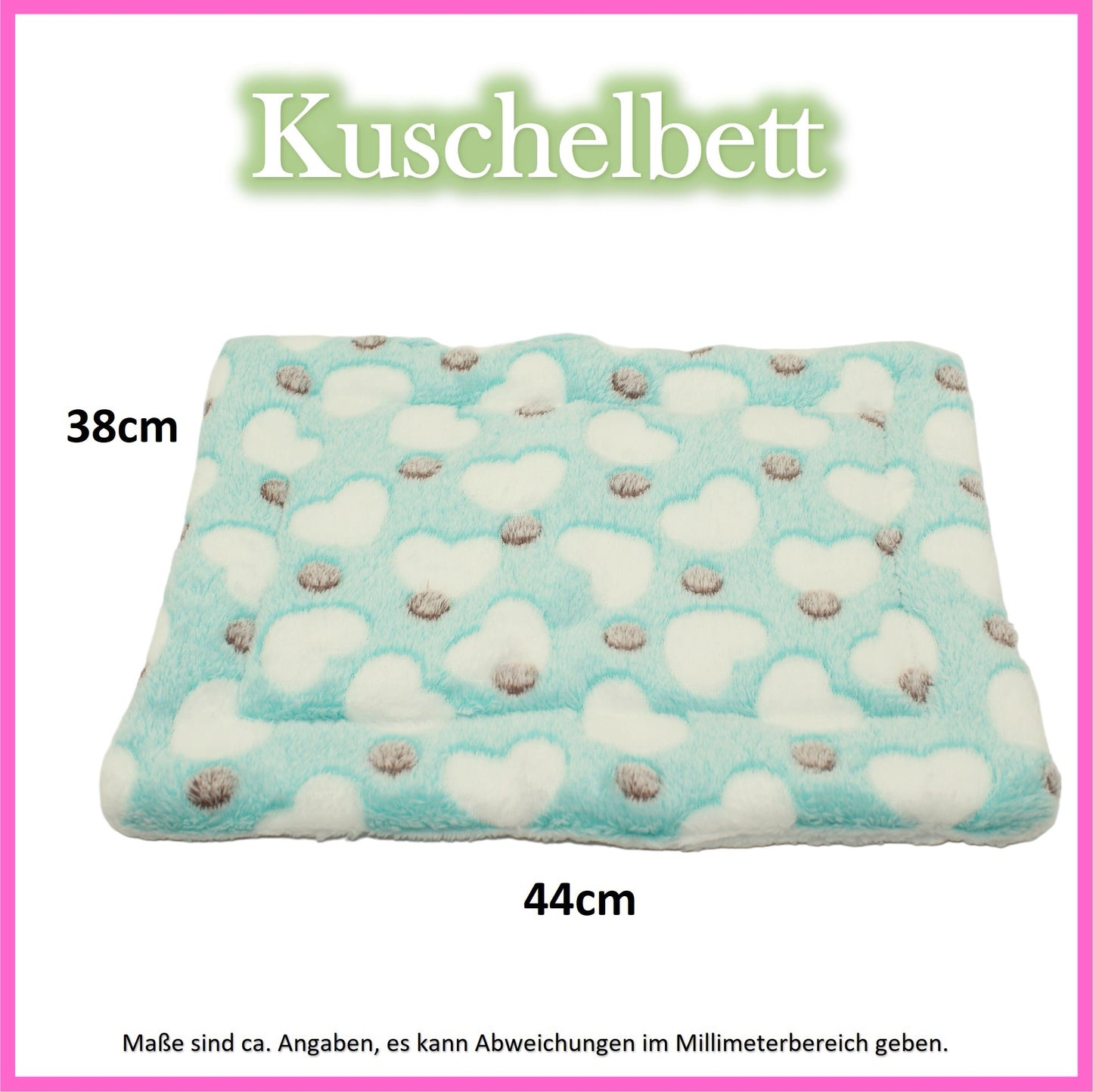 Kuschelbett - Herzen - Türkis