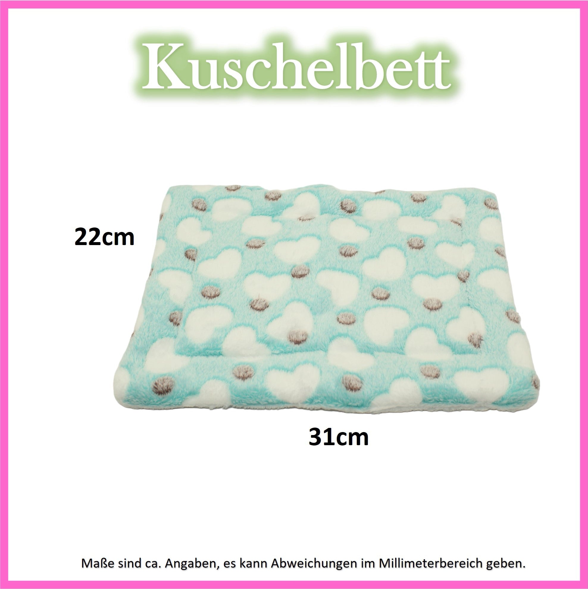 💚 Kuschelbett – Herzen Türkis