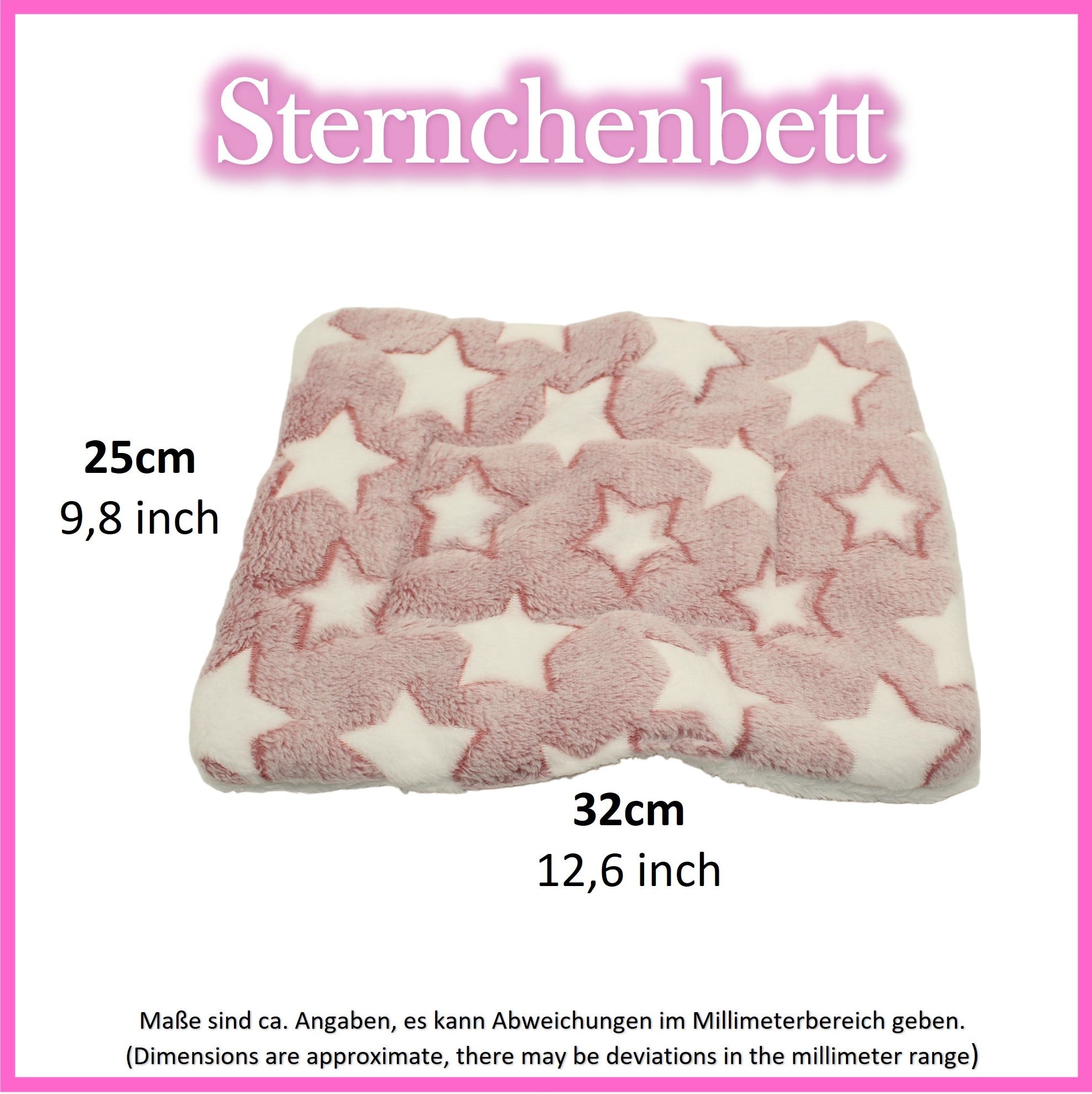 💗 Kuschelbett Sterne Rosa – weich & gemütlich für Meerschweinchen
