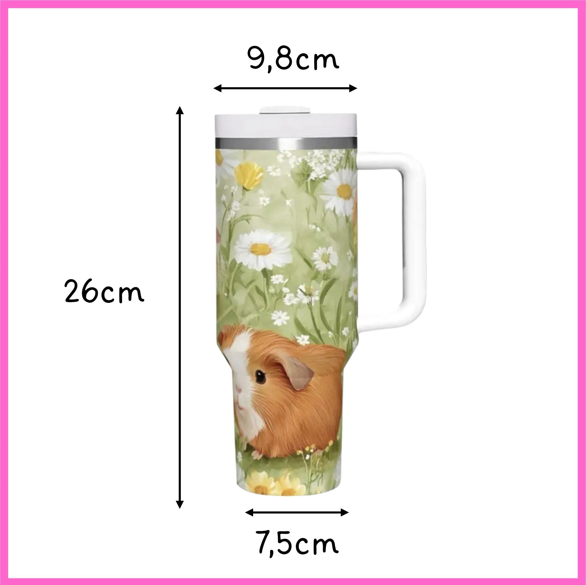 🌸 Trend-Trinkflasche Meerschweinchen Blumenwiese