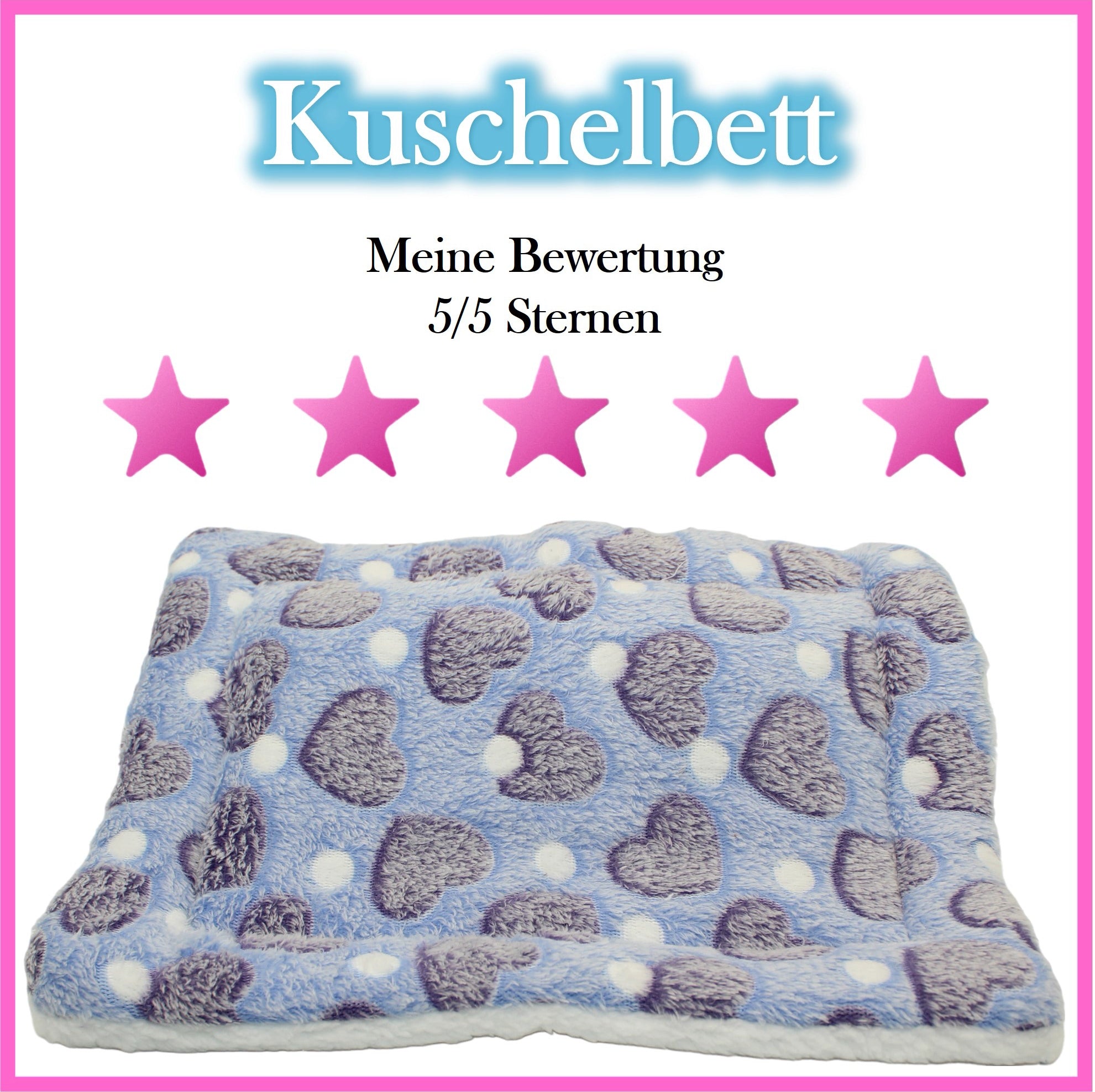 💙 Kuschelbett – Herzen Blau