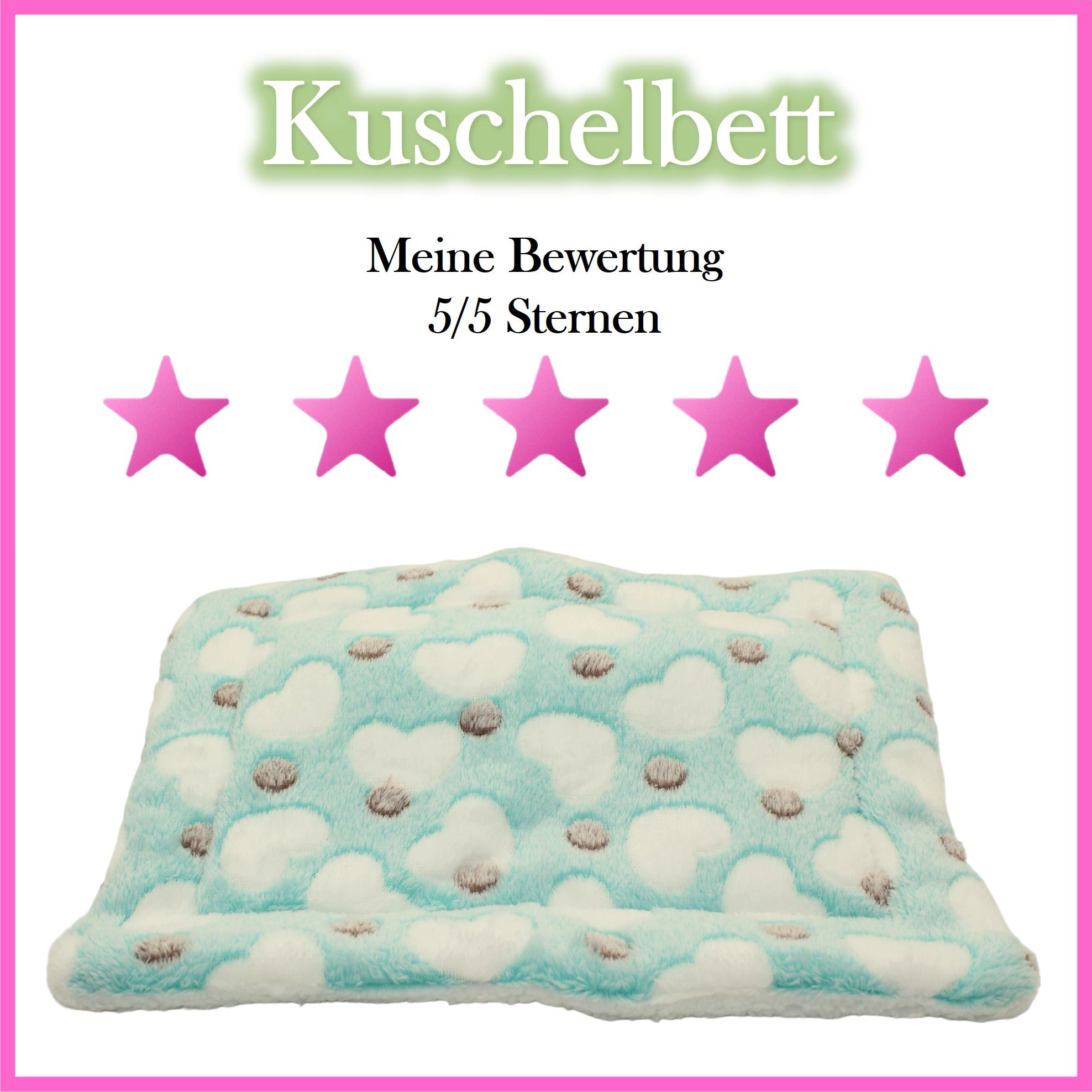 💚 Kuschelbett – Herzen Türkis