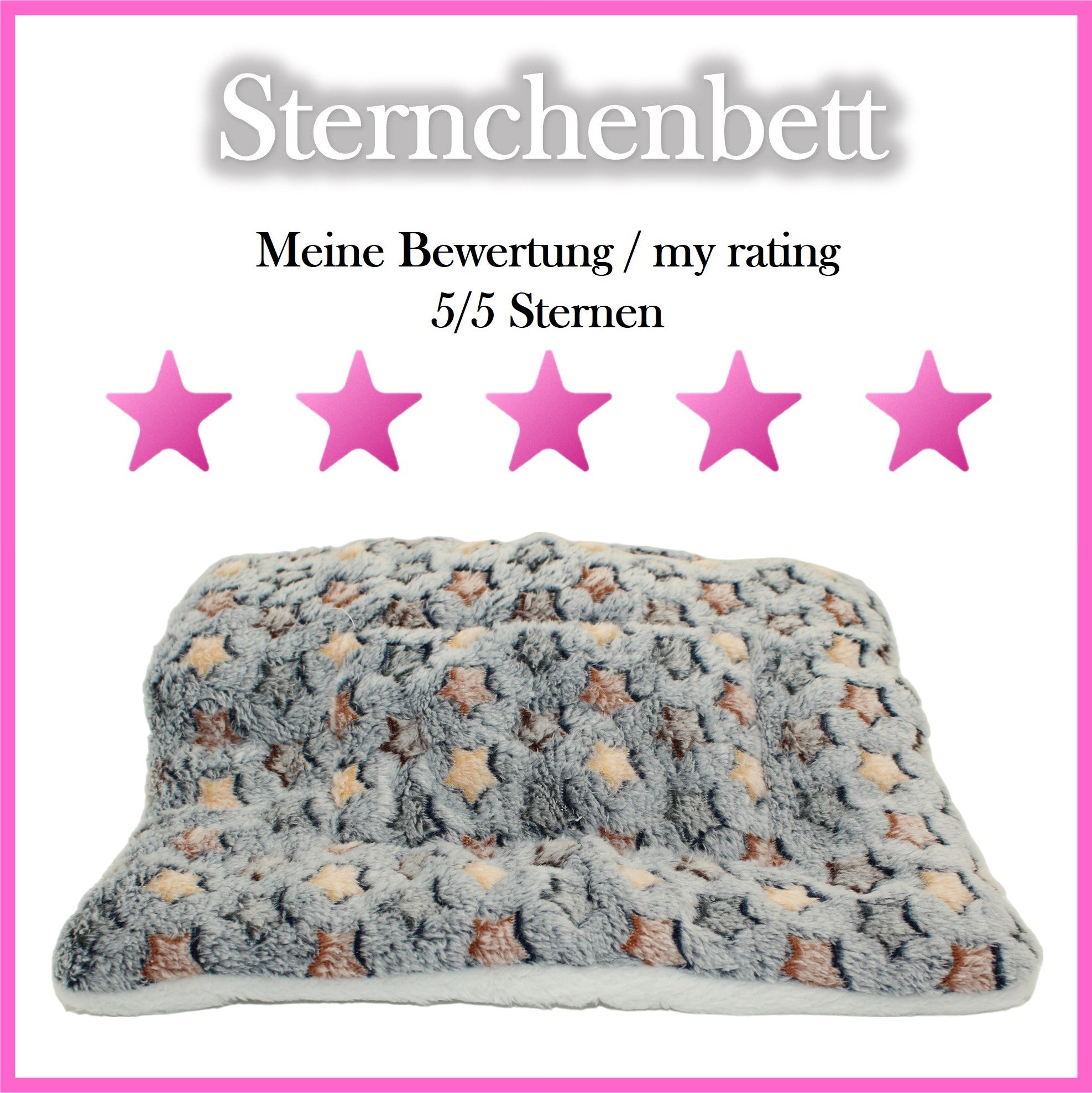 ✨ Sternchenbett Grau-Blau-Bunt – kuschelig weich & formstabil für Meerschweinchen