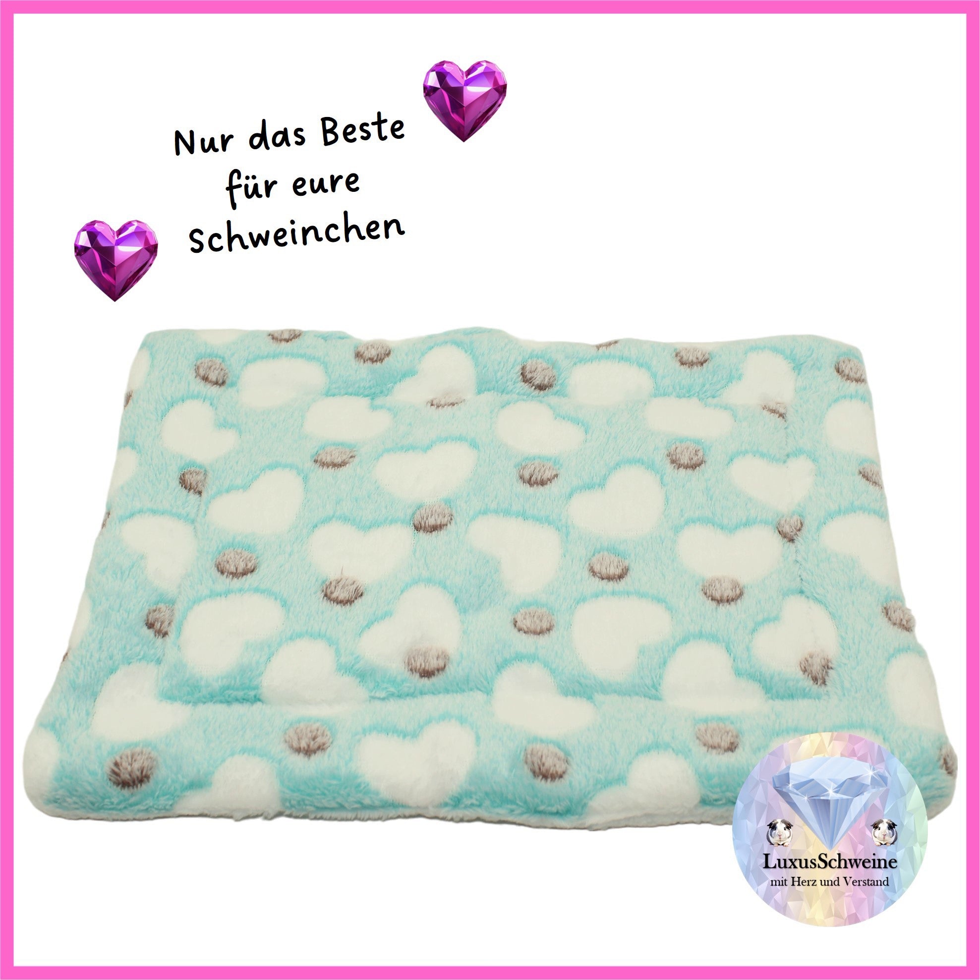 💚 Kuschelbett – Herzen Türkis