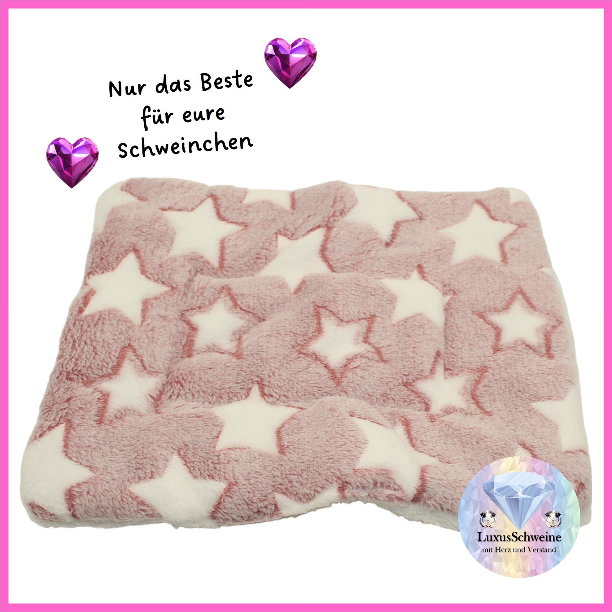 💗 Kuschelbett Sterne Rosa – weich & gemütlich für Meerschweinchen