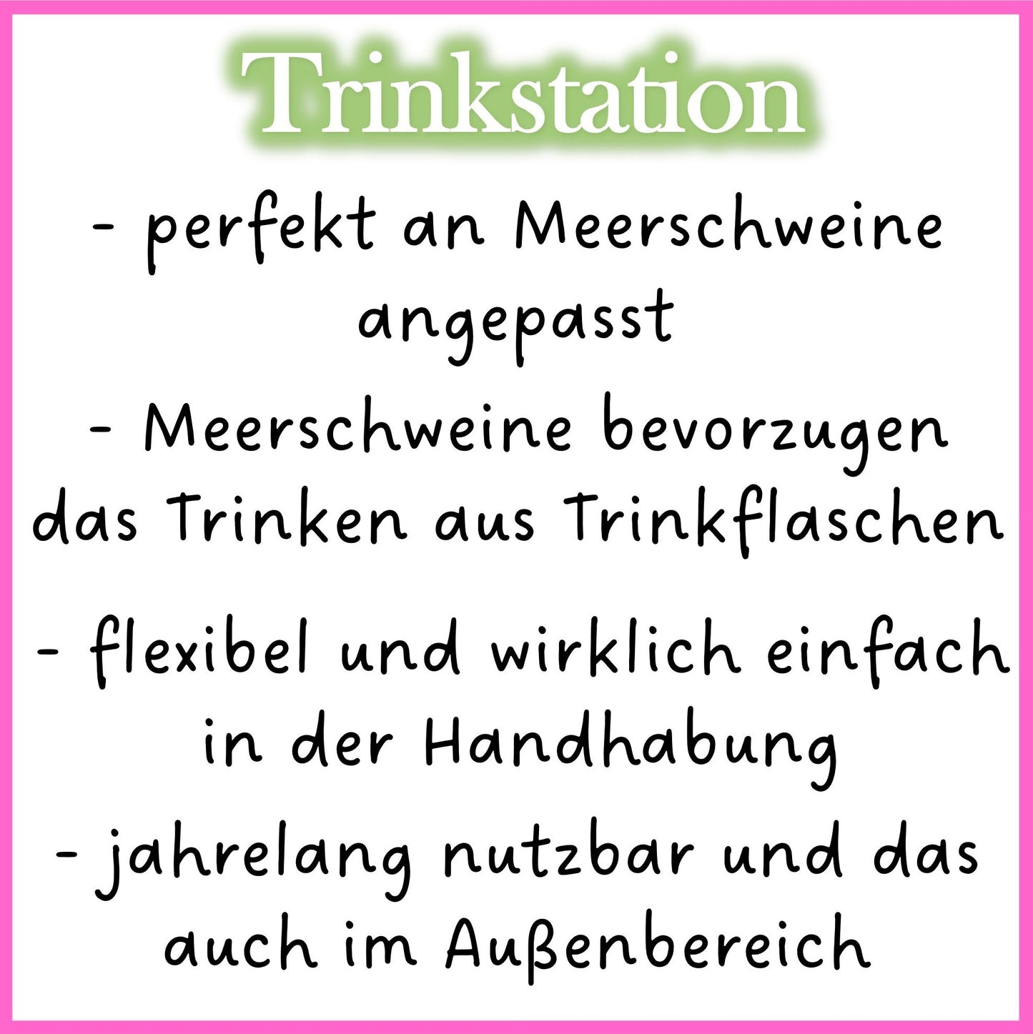 Trinkstation mit Glasflasche