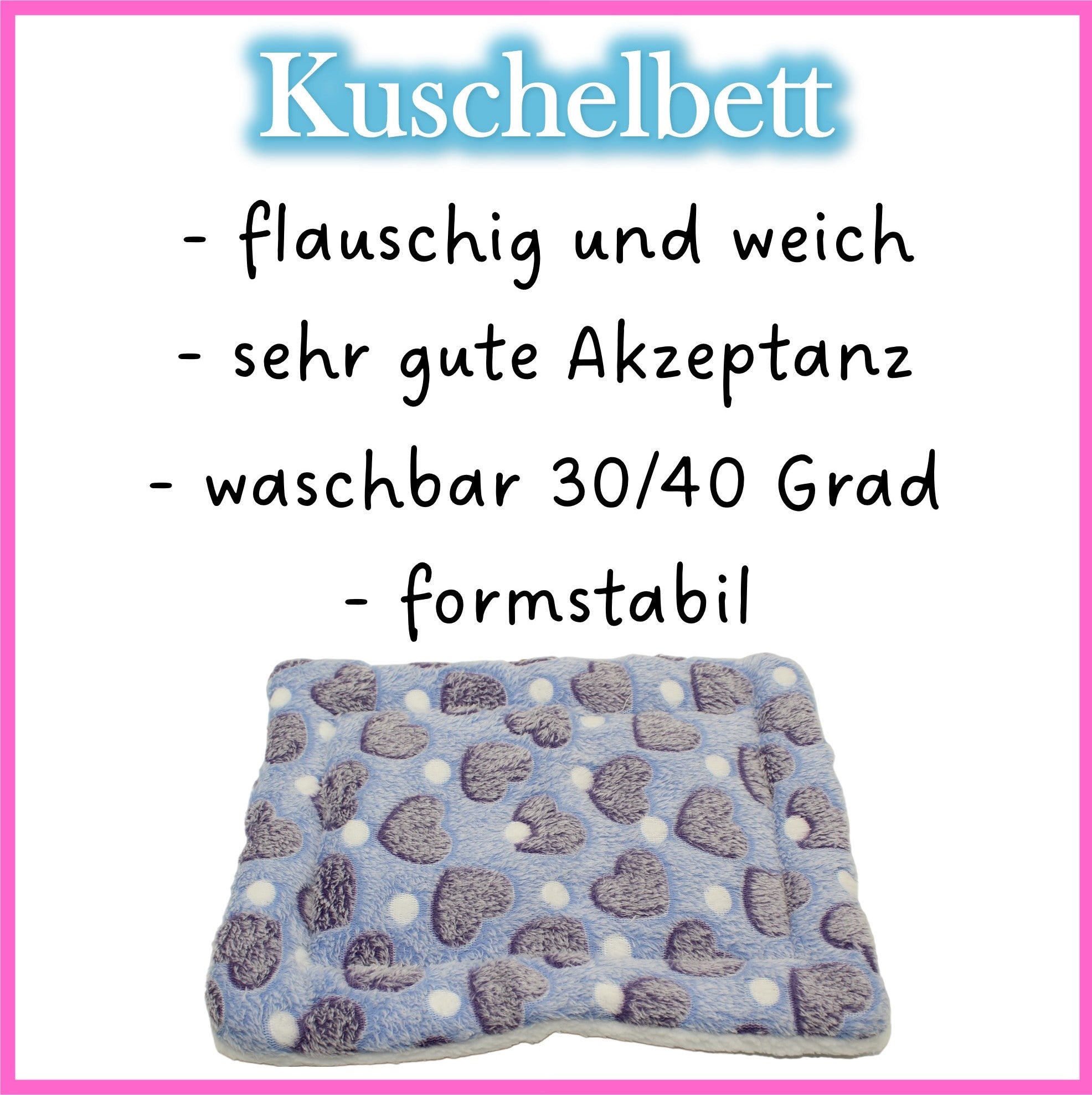 💙 Kuschelbett – Herzen Blau