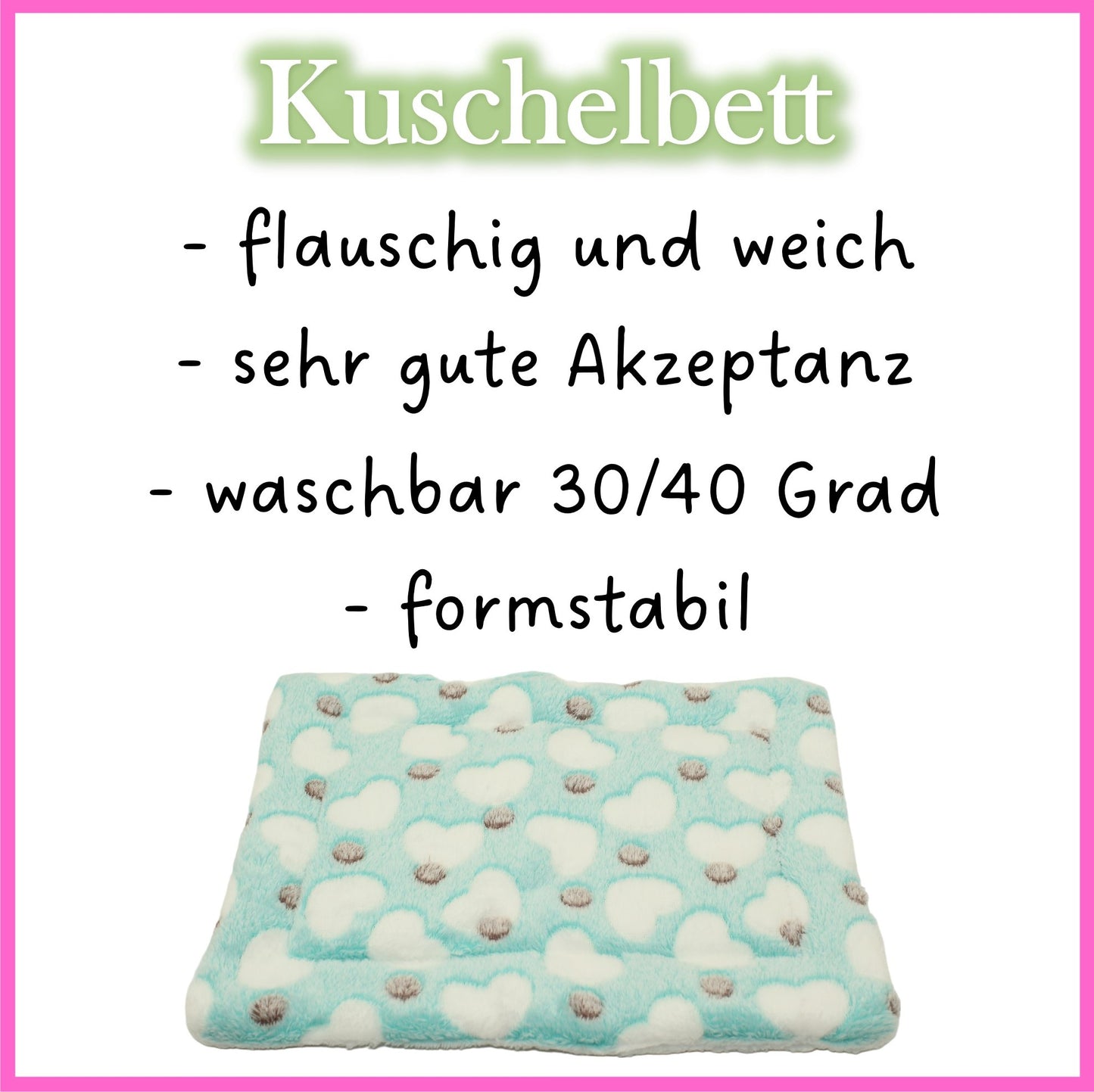 Kuschelbett - Herzen - Türkis