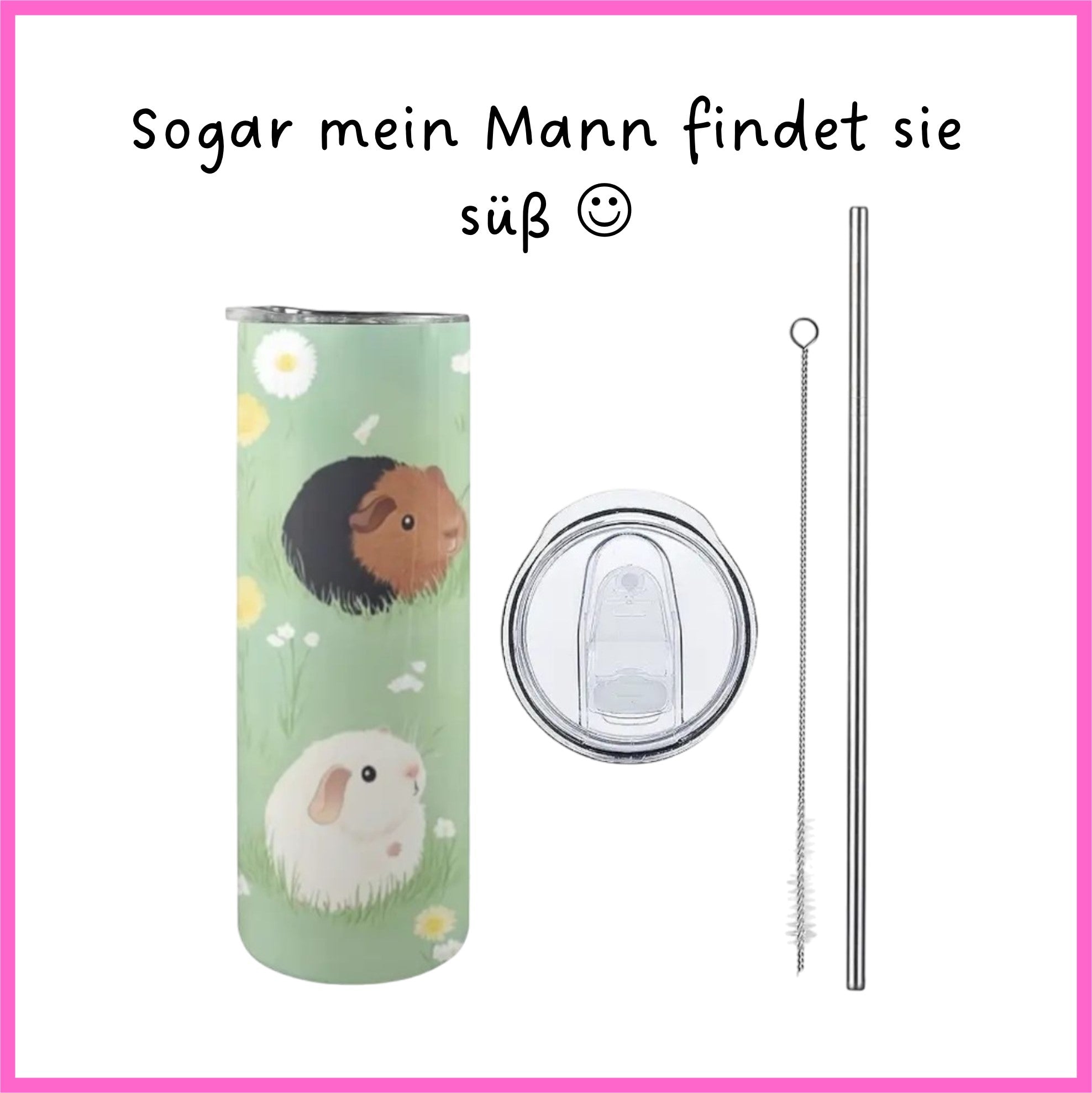 🌼 Trinkflasche „Wiesenzauber mit Meerschweinchen“