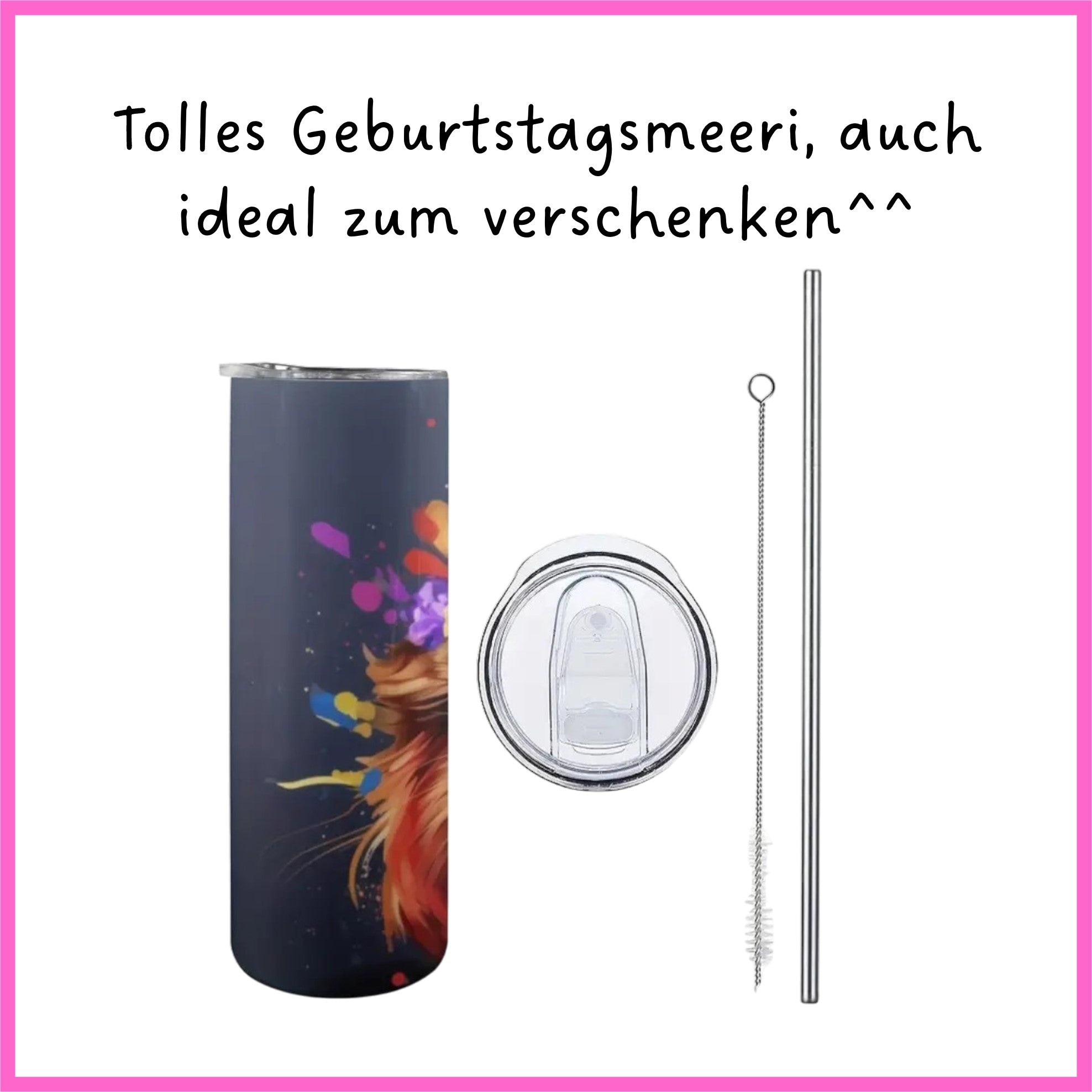 🎂 Trinkflasche „Geburtstags-Meeri“ – süßer Becher für jeden Tag